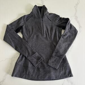 Lululemon 3/4 Zip Mock Neck Fleece Herringbone Pullover Size 6